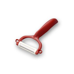 CuisineDirect - CP10NRD - Eplucheur rasoir rouge avec lame céramique ultra tranchante - matériau sain qui ne rouille pas