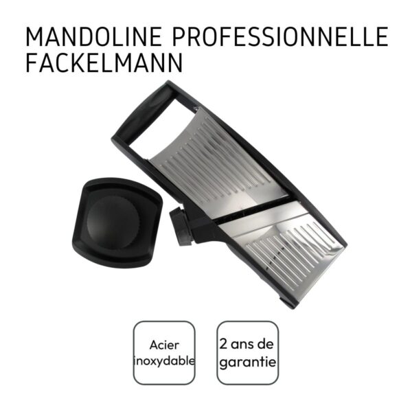 CuisineDirect 685506 Mandoline professionnelle, mandoline manuelle, tranche légumes, mandoline pour légumes, mandoline de cuisine – Image 4