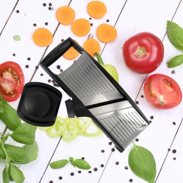 CuisineDirect 685506 Mandoline professionnelle, mandoline manuelle, tranche légumes, mandoline pour légumes, mandoline de cuisine – Image 6